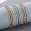 Joyería de Moda Estilo Ins con Diseño Único, Cadena Trenzada de Tres Capas de Acero Inoxidable, Pulsera de Bloques de Color de Nicho de Moda para Hombres y Mujeres