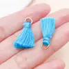 Colgante Multicolor de Poliéster con Bucle de Seda de Hielo y Borla Mini para Ropa, Accesorio de Colgante para Pulsera Hecha a Mano