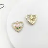 1 Pingente de Coração de Pérola com Rosa Acessórios Criativos para Joias DIY Chaveiro Colar Brincos Pingente Acessórios de Colar