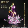 Adorno de Calabaza Citrina Atrae Fortuna en Stock, Decoración del Hogar Flor de Loto Morada, Adorno de Calabaza Cacahuete de Vidrio