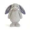 Pelúcia de Coelho Floral Coelho de Orelhas Caídas Fofo Boneca Companheiro Infantil Presente Boneca de Lançar para Casamento