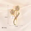 Broche de Tulipa Pérola Cravejado de Diamantes Broche de Casaco Europeu e Americano de Alta Qualidade Corsage de Liga de Strass para Mulheres Venda por Atacado