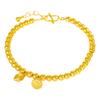 Interior e exterior uma cor banhado a ouro 24K lótus dourado brilhante dois mundos pulseira feliz pulseira botão de flor de lótus ajustável feminino