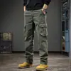 Calça casual de trabalho reta estilo retro americano da moda para homens, novo estilo outono e inverno 2026, modelagem solta, versátil, calça comprida de corte justo para uso ao ar livre