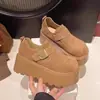 Sapatos femininos estilo Birkenstock com sola plataforma alta para aumentar a altura, cobertura total, novo modelo outono 2026, mocassins de calçar fácil para pessoas baixinhas