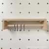 Accesorios para tableros de agujeros, tableros de madera maciza con agujeros redondos, cerillas, palos de madera redondos, estantes para tablillas, ganchos para tablillas de madera