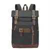 Mochila de Lona Encerada con Aceite Transfronteriza Europea y Americana para Hombre, Bolsa Impermeable para Computadora, Mochila Retro de Montañismo, Mochila Casual