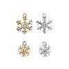Pendientes Colgantes de Copo de Nieve con Diamantes Pulsera DIY Colgante para Mujer Aleación de Zinc Galvanizado Accesorios de Joyería con Diamantes Venta Directa de Fábrica
