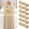 Bandera de Mesa de Voile Arrugado Transfronterizo Estilo Bohemio Mantel Retorcido Decoración de Fiesta de Boda Servilleta de Tela Plisada