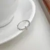 Anillo Abierto de Plata de Ley S925 con Cruz Moda Minimalista Diseño de Nicho Único de Gama Alta para Dedo Índice