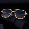 Óculos de Sol Novo Estilo para Homens, Moda Europeia e Americana, Armação Quadrada, Retro de Alta Qualidade, Hastes Slingshot, Óculos Transfronteiriços UV400