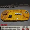 Peça Inteira de Madeira Dourada Nanmu para Bandeja de Chá, Bandeja de Chá Doméstica Feita à Mão, Mesa de Chá com Escultura de Raiz de Jacarandá, Bandeja de Chá com Drenagem, Conjunto de Chá