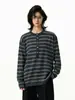 Camiseta chic de estilo coreano, rosa a rayas, de manga larga, protectora del sol, unisex, corte holgado y relajado, perfecta como capa exterior para el verano o para usar en ambientes con aire acondicionado