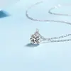 Collar de Plata de Ley 925 con un Solo Diamante de Moissanita de un Quilate para Mujer, Collar con Colgante Cuadrado, Cadena de Clavícula de Diseño Sencillo
