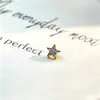 Brincos Pequenos de Estrela em Liga de Titânio F136 3mm Titânio G23 Rosca Interna Zircônia Joias para Piercing de Lábio Língua Cabeça