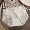 Nuevo modelo de verano de seda helada con lunares 10A antibacteriano de seda helada sin costuras simple de cintura media entrepierna extendida dulce bragas para mujer