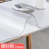 Fabricante Mesa de Centro de Plástico Vidro Macio Toalha de Mesa à Prova d'Água, Anti-Escaldante e à Prova de Óleo PVC Transparente Tapete para Mesa de Jantar Borda Espessada 5 mm