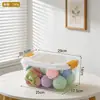 Caja de almacenamiento BNBS con tapa abatible para juguetes infantiles, caja de plástico transparente con cierre a presión para almacenamiento de artículos diversos en escritorio