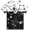Camiseta de manga curta estampada digitalmente em 3D, popular no exterior, para o verão, solta, com efeito estereoscópico 3D para olho nu, sucesso europeu e americano