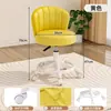 Cadeira de Maquiagem com Rodas Universal Banqueta de Penteadeira para Quarto de Menina Cadeira Giratória para Casa com Encosto Elevatório Banqueta para Unhas