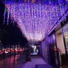 Cortina de Luces Cascada Cielo Estrellado LED Luz Decoración Interior Luz de Atmósfera Navideña Iluminación Exterior Cadena de Luces para Barra de Hielo