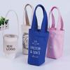 Conjunto de Copo de Lona para Chá de Leite Artesanal Personalizado Bolsa de Mão de Algodão Copo para Chá de Leite Sacola de Compras Diversas Bolsa de Lona para Bebidas