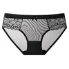 Tanga de renda com trama de malha e fenda alta de puro desejo de cintura baixa, calcinha sexy respirável de seda gelada para garotas sensuais 2199
