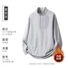 260g Peso Pesado Media Cremallera Cuello Alto Ropa de Trabajo Casual Delgado Forro Polar Manga Larga Camiseta Capa Interior Camiseta Base Impresión de Logo Personalizado