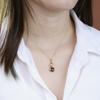 Collar de tesoro con diseño de cuadros geométricos de minería en caliente transfronteriza europea y americana para mujer, cadena de clavícula con gemas bicolores de plata S925, personalización de lujo ligera