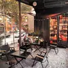 Mesa e Cadeira de Bar Café Estilo Camping Combinação Barbecue Taberna Celebridade da Internet Loja de Chá com Leite Mesas e Cadeiras Dobráveis Comerciais para Exterior