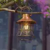 Lâmpada Suspensa Retro Solar de Ferro Forjado LED Luz Pendente Luz de Pátio Lustre Varanda Impermeável Lanterna de Jardim Externa Decoração