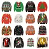 Europa y Estados Unidos 2024 transfronterizo nuevo Navidad Halloween impresión digital 3D moda para hombres y mujeres suéter de cuello redondo COS