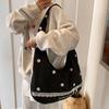 Bolsa de grande capacidade para comércio exterior feminina, nova primavera e verão 2025, casual, estilo coreano, estilo universitário, bolsa transversal de ombro
