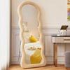 Espejo de Tocador de Moda para Dormitorio del Hogar, Espejo de Pie de Lujo Ligero para Niñas, Espejo Irregular de Cuerpo Entero Estilo Ola Ins Grande