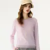 Suave y amigable con la piel, nuevo suéter de punto de cachemira con cuello redondo para otoño e invierno para mujer, de corte ajustado y versátil suéter base