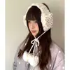 Orelheiras de Lã Aconchegantes com Design Coreano de Coração com Bolinhas para Mulheres, Espessadas para o Inverno, Protetores de Orelha Externos à Prova de Frio, Orelheiras Quentes