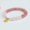Pulsera de Cristal Rosa Natural Guan Yu Pulsera de Cristal de Fresa Pulsera de Dragón Auspicioso Joyería del Año del Dragón Venta al por Mayor Dropshipping S4022307