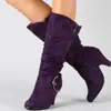 Botas de mujer de fábrica para comercio exterior, tallas 40-44, tacón alto, cálidas, talla grande, botas de caña alta