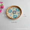 Vietnã Feito à Mão Rattan Cor Shell Bandeja Sala de Estar Bandeja Redonda Tecido Doméstico Nórdico Criativo Bandeja de Frutas Bandeja de Chá