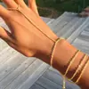 Pulseira de Dedo Inteiro Nova Europeia e Americana Transfronteiriça Estilo Minimalista para o Dia a Dia Pulseira de Metal com Múltiplos Anéis Joias para Mulheres