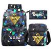 Kit novo de 3 peças de jogo de anime rei para Meninos Meninas crianças mochila escolar mochila de viagem Bolsa de Ombro Estojo
