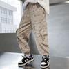 Bermuda Masculina, Calça Média Casual Fina, Calça de Cinco Quartos Solta, Calça Cargo de Marca da Moda para o Verão, Meninos de Meia-idade e Mais Velhos para o Verão
