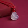 Pingente de Ágata Calcedônia Natural para Meninas e Bebês, Fecho de Segurança, Pixiu, Buda Maitreya, Cabaça, Pingente de Raposa Pequena Presente