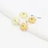 Cobre Puro Chapado en Oro 18K Color Duradero Tapa de Flor Pétalo Hueco Pulsera DIY Cuentas de Hilo Tapa de Cuenta Joyería C02