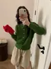 Nuevo Cárdigan de Punto Holgado con Cuello Redondo para Primavera y Otoño 2025, Top Estilo Coreano Casual con Botón Dorado Pequeño, Chaqueta Suéter Suave y Cera para Mujer