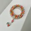 Polvo de Frambuesa Pulsera de Mano Bodhi Doble Círculo para Hombre y Mujer Pulsera de Cuentas de Placa Suave para Dedos Sonido de Sacudida Explosiones Wen Juego al por Mayor
