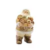 Presente Abraço de Urso Papai Noel Cruz Dourada Artesanato de Resina Transfronteiriço Decoração de Natal Ornamentos para Mesa de Casa