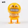 Muñeco con Muelle de Cara Sonriente Emoji Montado en Coche Decoración de Coche Adorno para Coche Tendencia de Tiktok Celebridad de Internet