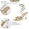 Sandalias cuadradas de tacón de gatito estilo francés transfronterizas con tiras finas y tacones de aguja para fiestas de verano y ropa de playa para mujer