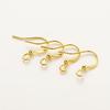 Accesorios Gancho para Oreja 14K/18K Cobre Puro Chapado Conservador de Color Oro Real Hecho a Mano DIY Aretes Gancho Plano para Oreja Joyería para Oreja No se Desvanece